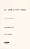 The Late Mattia Pascal